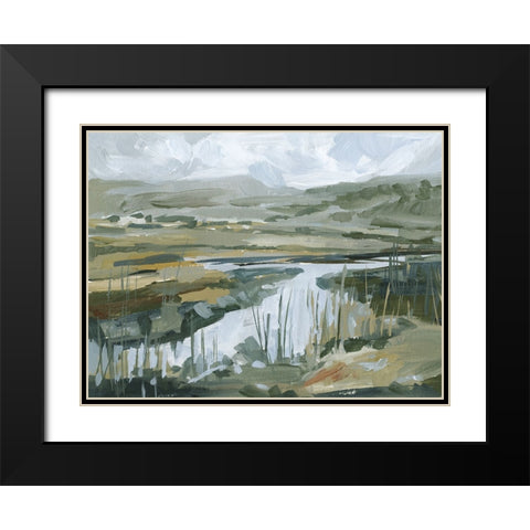 Wetland Vista I Black Modern Wood Framed Art Print with Double Matting by Barnes, Victoria