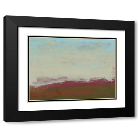 Abstract Magenta Horizon II Black Modern Wood Framed Art Print with Double Matting by Gordon, Sharon
