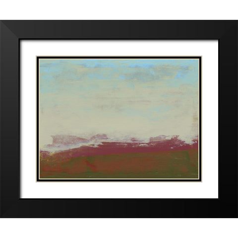 Abstract Magenta Horizon II Black Modern Wood Framed Art Print with Double Matting by Gordon, Sharon