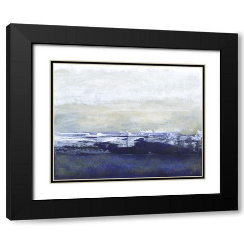 Blue Glimpse Black Modern Wood Framed Art Print with Double Matting by Gordon, Sharon
