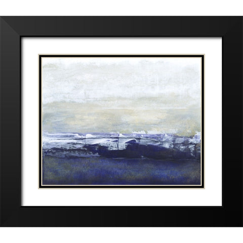Blue Glimpse Black Modern Wood Framed Art Print with Double Matting by Gordon, Sharon
