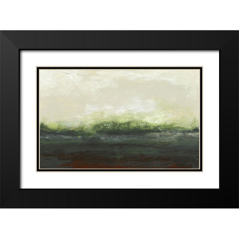 Across the Green Hills Black Modern Wood Framed Art Print with Double Matting by Gordon, Sharon