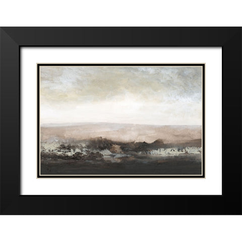 Across the Hills Black Modern Wood Framed Art Print with Double Matting by Gordon, Sharon