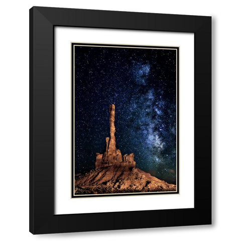 A Totem Pole Night Sky Black Modern Wood Framed Art Print with Double Matting by Drost, David