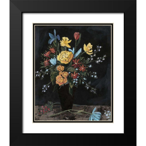 Noir Floral I Black Modern Wood Framed Art Print with Double Matting by Meagher, Megan