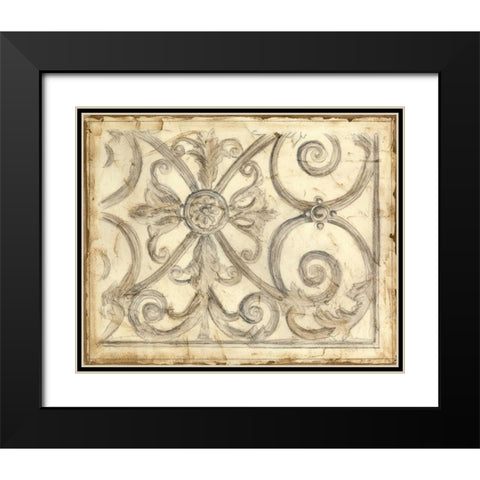 Decorative Iron Sketch IV Black Modern Wood Framed Art Print with Double Matting by Meagher, Megan