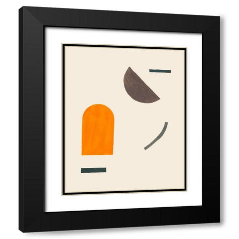 Custom Intraconnected V Black Modern Wood Framed Art Print with Double Matting by Wang, Melissa