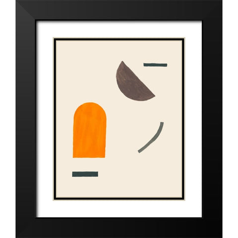 Custom Intraconnected V Black Modern Wood Framed Art Print with Double Matting by Wang, Melissa