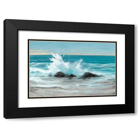 Crashing Wave II Black Modern Wood Framed Art Print with Double Matting by OToole, Tim