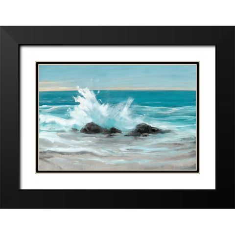 Crashing Wave II Black Modern Wood Framed Art Print with Double Matting by OToole, Tim