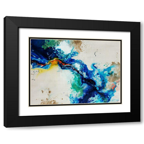 Animated Flow II Black Modern Wood Framed Art Print with Double Matting by Drotar, Rikki