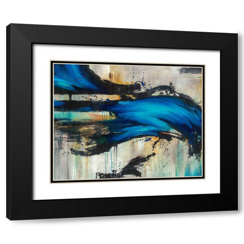 Midnight Splash Black Modern Wood Framed Art Print with Double Matting by Drotar, Rikki