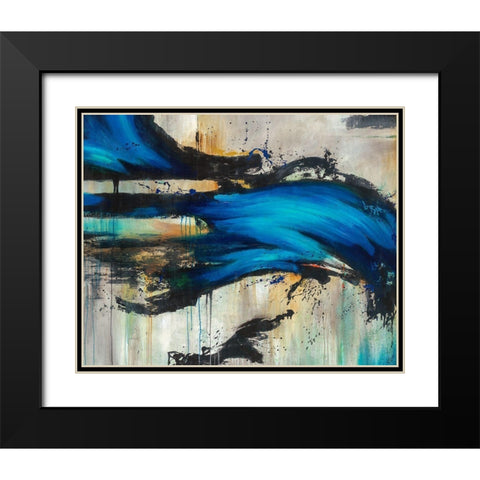 Midnight Splash Black Modern Wood Framed Art Print with Double Matting by Drotar, Rikki