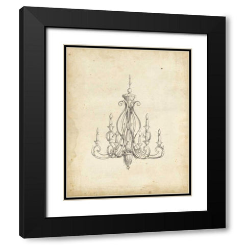 Classical Chandelier IV Black Modern Wood Framed Art Print with Double Matting by Harper, Ethan