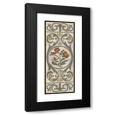 Tudor Rose Panel II Black Modern Wood Framed Art Print with Double Matting by Zarris, Chariklia