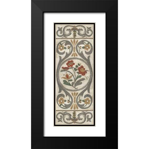 Tudor Rose Panel II Black Modern Wood Framed Art Print with Double Matting by Zarris, Chariklia