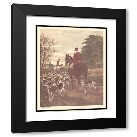 Evening - Returning to the Kennels Black Modern Wood Framed Art Print with Double Matting by Douglas, Edward A.S.