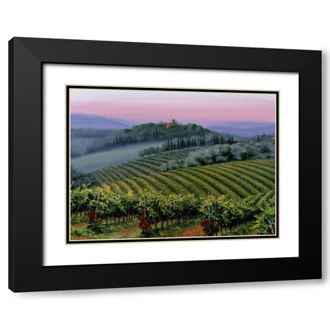 Chianti Dusk Black Modern Wood Framed Art Print with Double Matting by Swanson, Michael
