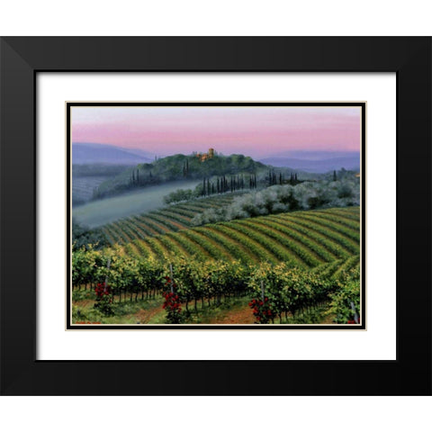 Chianti Dusk Black Modern Wood Framed Art Print with Double Matting by Swanson, Michael