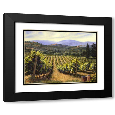 Tuscany Vines Black Modern Wood Framed Art Print with Double Matting by Swanson, Michael