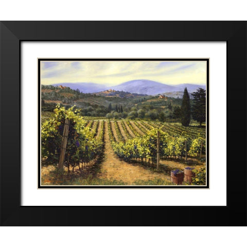 Tuscany Vines Black Modern Wood Framed Art Print with Double Matting by Swanson, Michael