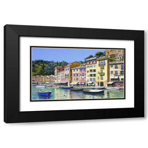 Portofino Black Modern Wood Framed Art Print with Double Matting by Swanson, Michael