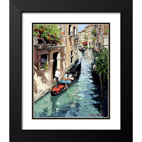 Canal Interno Black Modern Wood Framed Art Print with Double Matting by Swanson, Michael