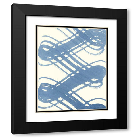 Macrame Blue I Black Modern Wood Framed Art Print with Double Matting by Lam, Vanna