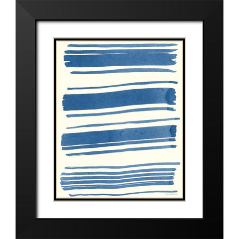 Macrame Blue III Black Modern Wood Framed Art Print with Double Matting by Lam, Vanna