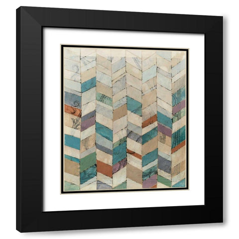 Chevron Overlay II Black Modern Wood Framed Art Print with Double Matting by Meagher, Megan