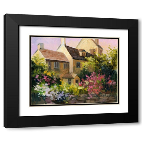 Cotswold Cottage V Black Modern Wood Framed Art Print with Double Matting by Weber, Mary Jean