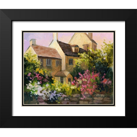 Cotswold Cottage V Black Modern Wood Framed Art Print with Double Matting by Weber, Mary Jean