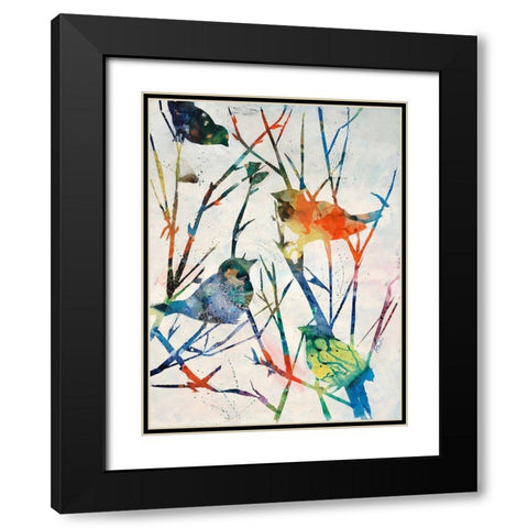 Birdsong Shadows II Black Modern Wood Framed Art Print with Double Matting by Douglass, Farrell