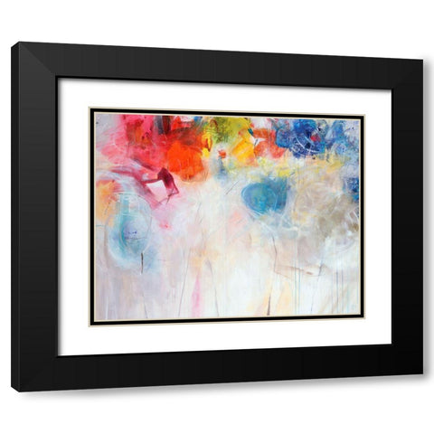 Happy Black Modern Wood Framed Art Print with Double Matting by Maas, Jodi