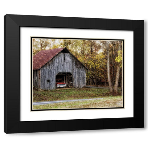 Parked Black Modern Wood Framed Art Print with Double Matting by Head, Danny
