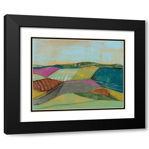 Colorfield II Black Modern Wood Framed Art Print with Double Matting by Goldberger, Jennifer