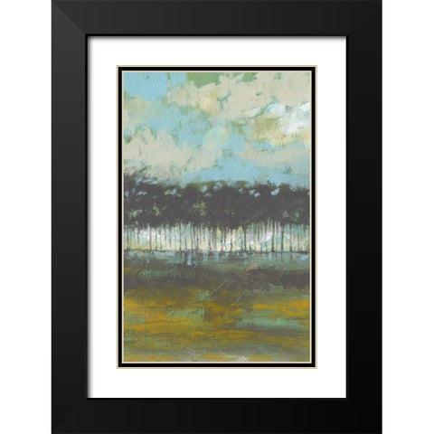 Golden Field I Black Modern Wood Framed Art Print with Double Matting by Goldberger, Jennifer