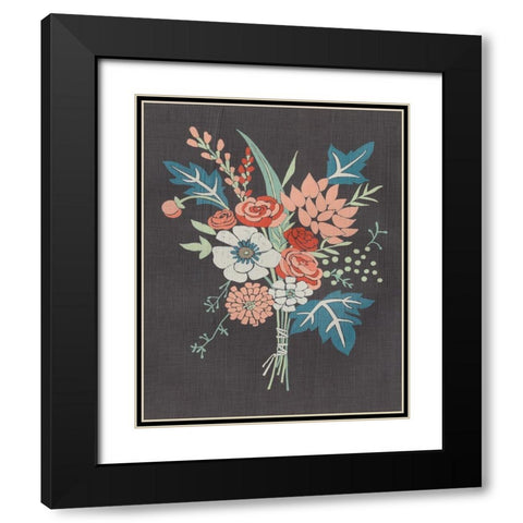 Coral Bouquet I Black Modern Wood Framed Art Print with Double Matting by Zarris, Chariklia