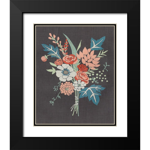 Coral Bouquet I Black Modern Wood Framed Art Print with Double Matting by Zarris, Chariklia