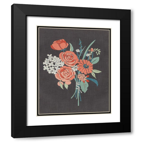 Coral Bouquet II Black Modern Wood Framed Art Print with Double Matting by Zarris, Chariklia