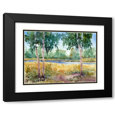 Luminous Meadow I Black Modern Wood Framed Art Print with Double Matting by OToole, Tim