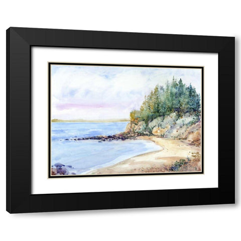 Shore Line II Black Modern Wood Framed Art Print with Double Matting by OToole, Tim