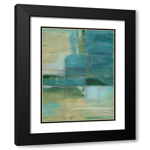 Emerald Reflections I Black Modern Wood Framed Art Print with Double Matting by Vess, June Erica