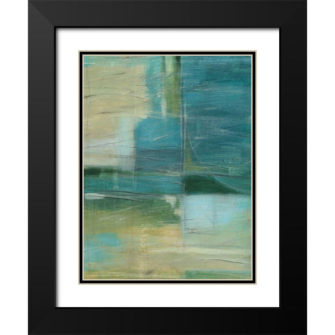 Emerald Reflections I Black Modern Wood Framed Art Print with Double Matting by Vess, June Erica