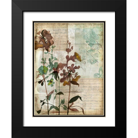 Music Box Floral I Black Modern Wood Framed Art Print with Double Matting by Goldberger, Jennifer