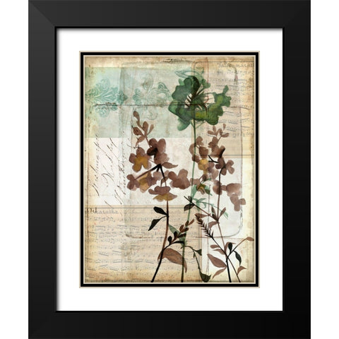 Music Box Floral II Black Modern Wood Framed Art Print with Double Matting by Goldberger, Jennifer