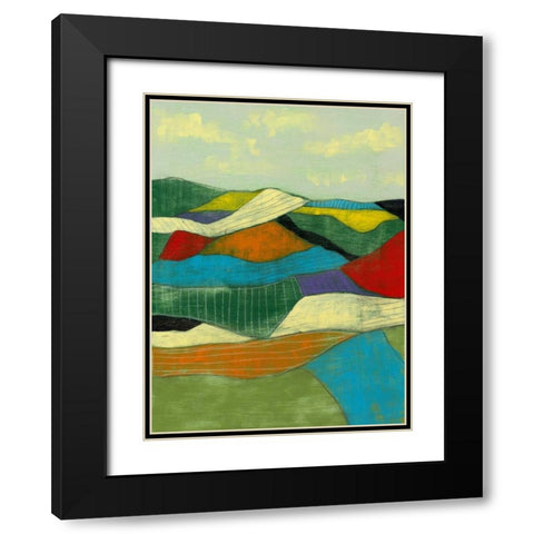 Patchwork Fields I Black Modern Wood Framed Art Print with Double Matting by Goldberger, Jennifer