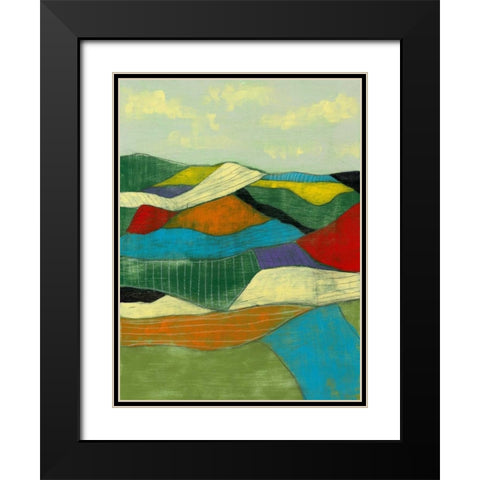 Patchwork Fields I Black Modern Wood Framed Art Print with Double Matting by Goldberger, Jennifer