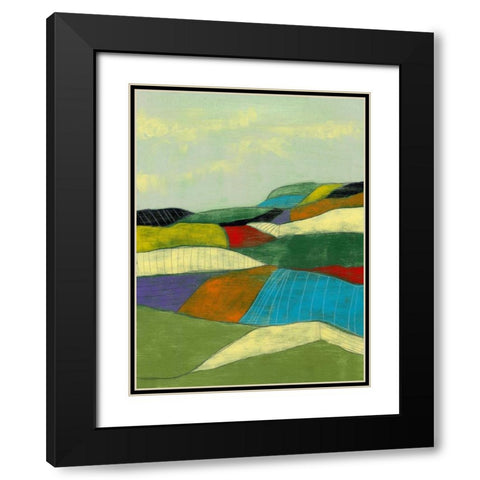 Patchwork Fields II Black Modern Wood Framed Art Print with Double Matting by Goldberger, Jennifer