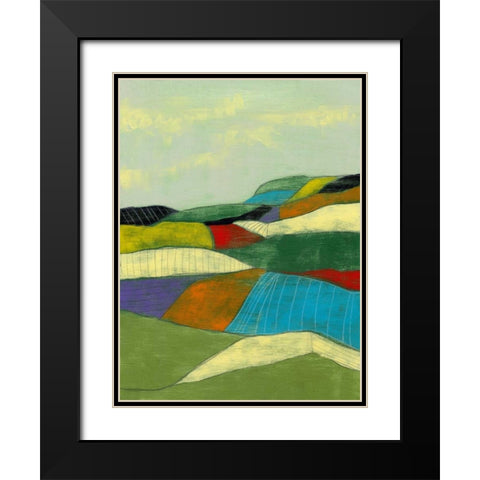 Patchwork Fields II Black Modern Wood Framed Art Print with Double Matting by Goldberger, Jennifer